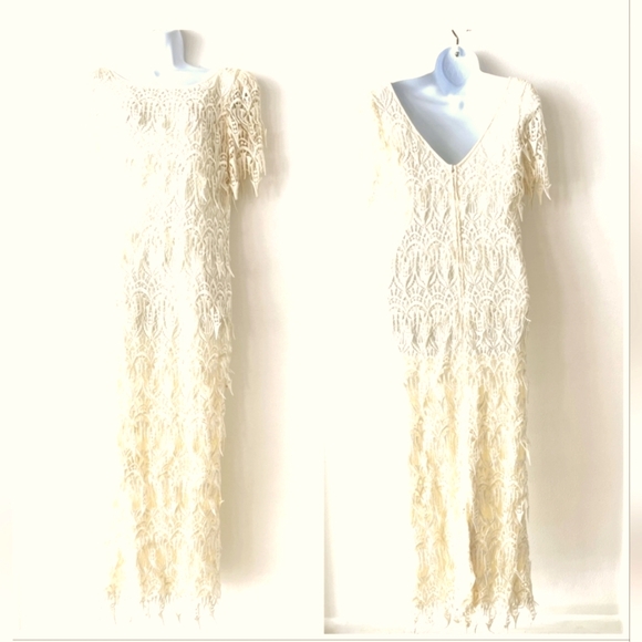 NWT Romantic Cottage Core Vintage 80's Lillie Rubin Ivory Lace Gown Dress 12 - Picture 8 of 8